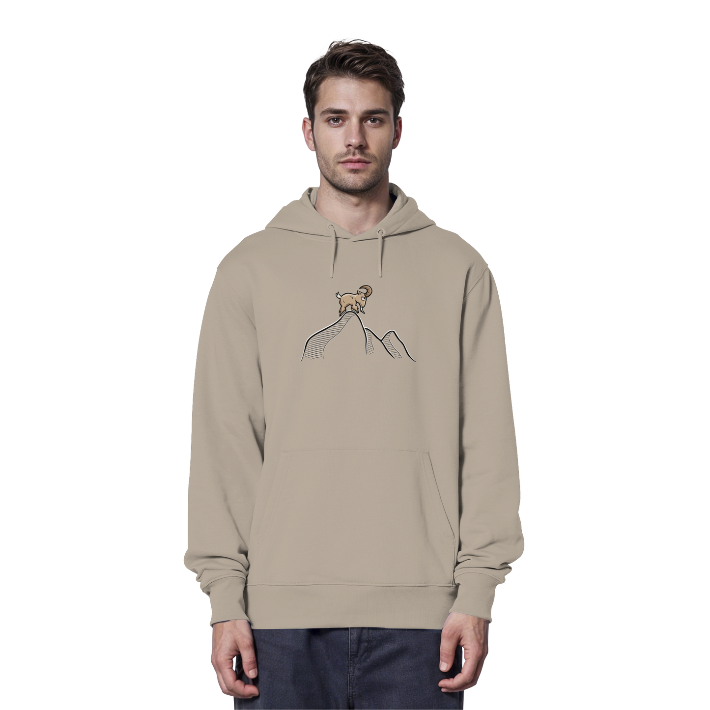 Ziegenbock in den Bergen - Organic Hoodie