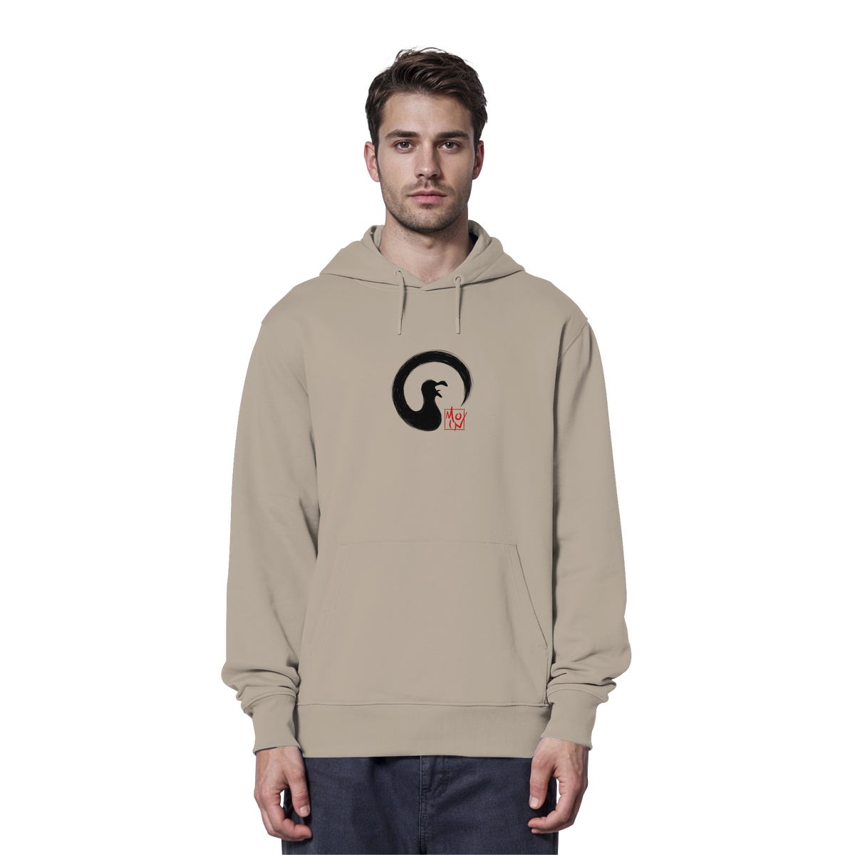 Moin kreischende japanische Enso Möwe - Organic Hoodie