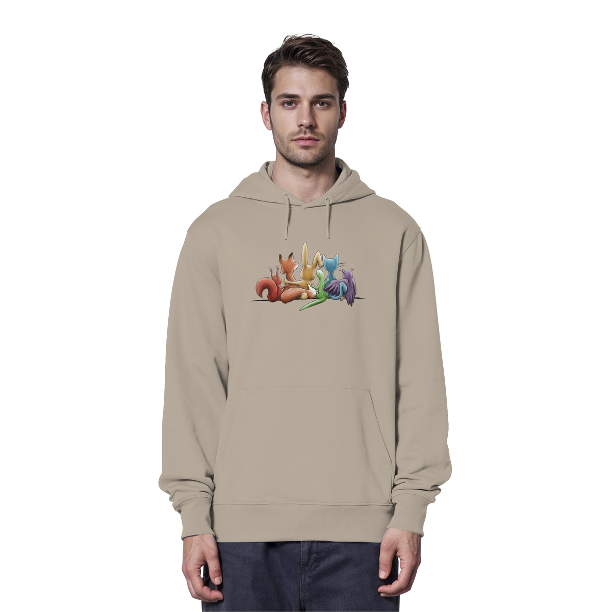 Regenbogen Tiere für Freundschaft, Toleranz und Vielfalt - Organic Hoodie