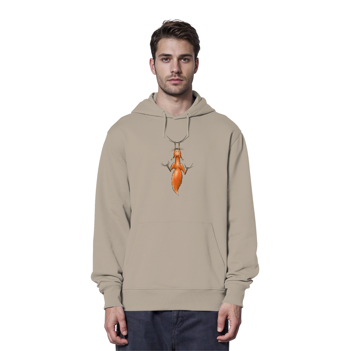 Rotes Eichhörnchen hängt ab - Organic Hoodie