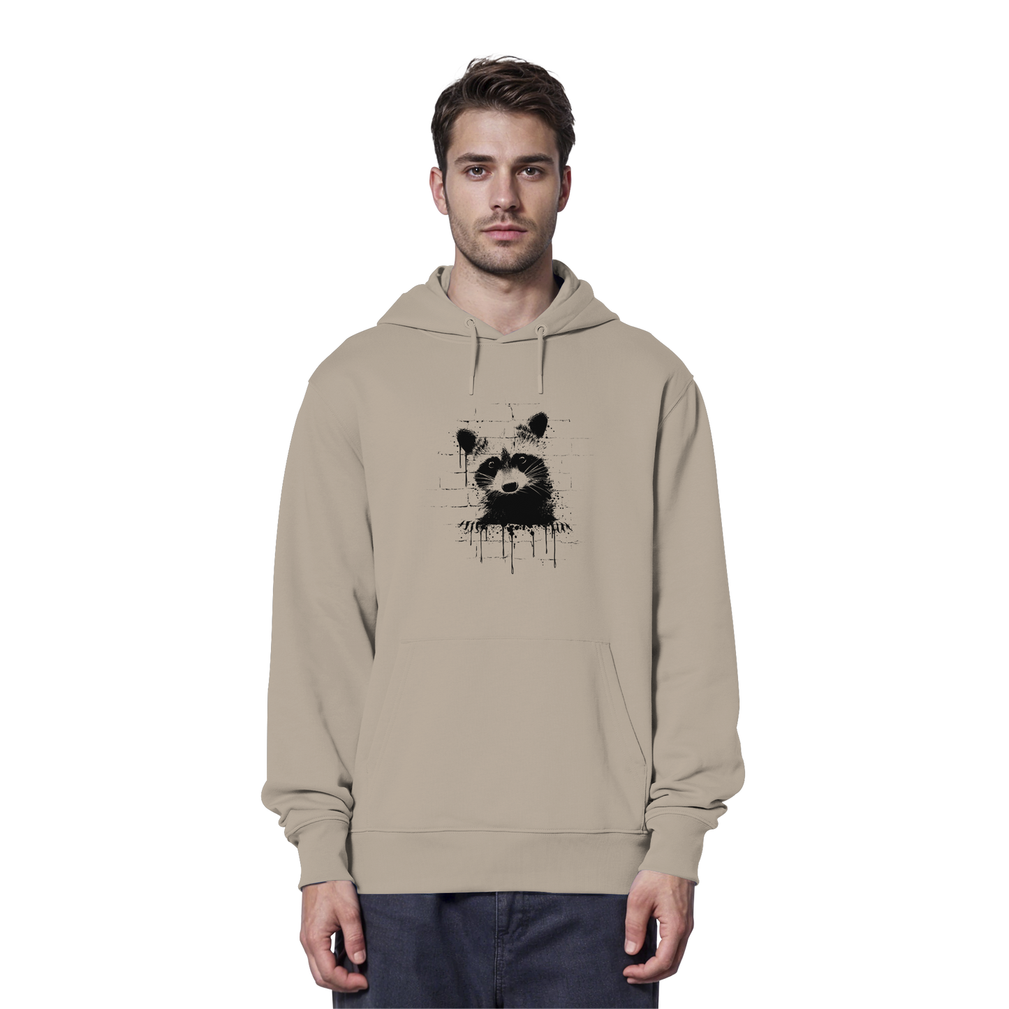 Funky Street Art Waschbär - Organic Hoodie