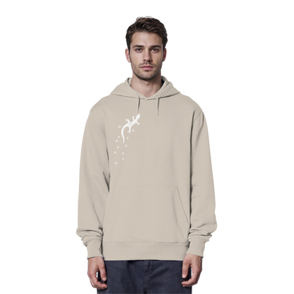 Gecko Eidechse Silhouette hell - Organic Hoodie