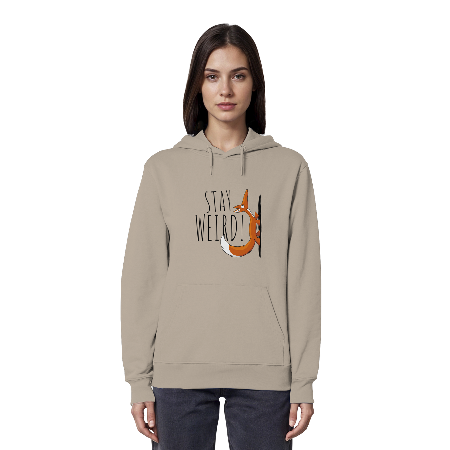 Stay Weird! Schräger Fuchs - Organic Hoodie