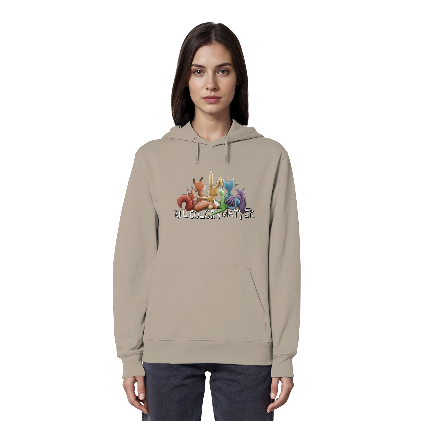 All Colors Matter! Regenbogen Tiere für Vielfalt - Organic Hoodie