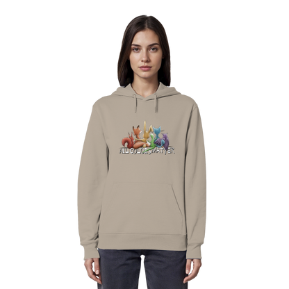 All Colors Matter! Regenbogen Tiere für Vielfalt - Organic Hoodie