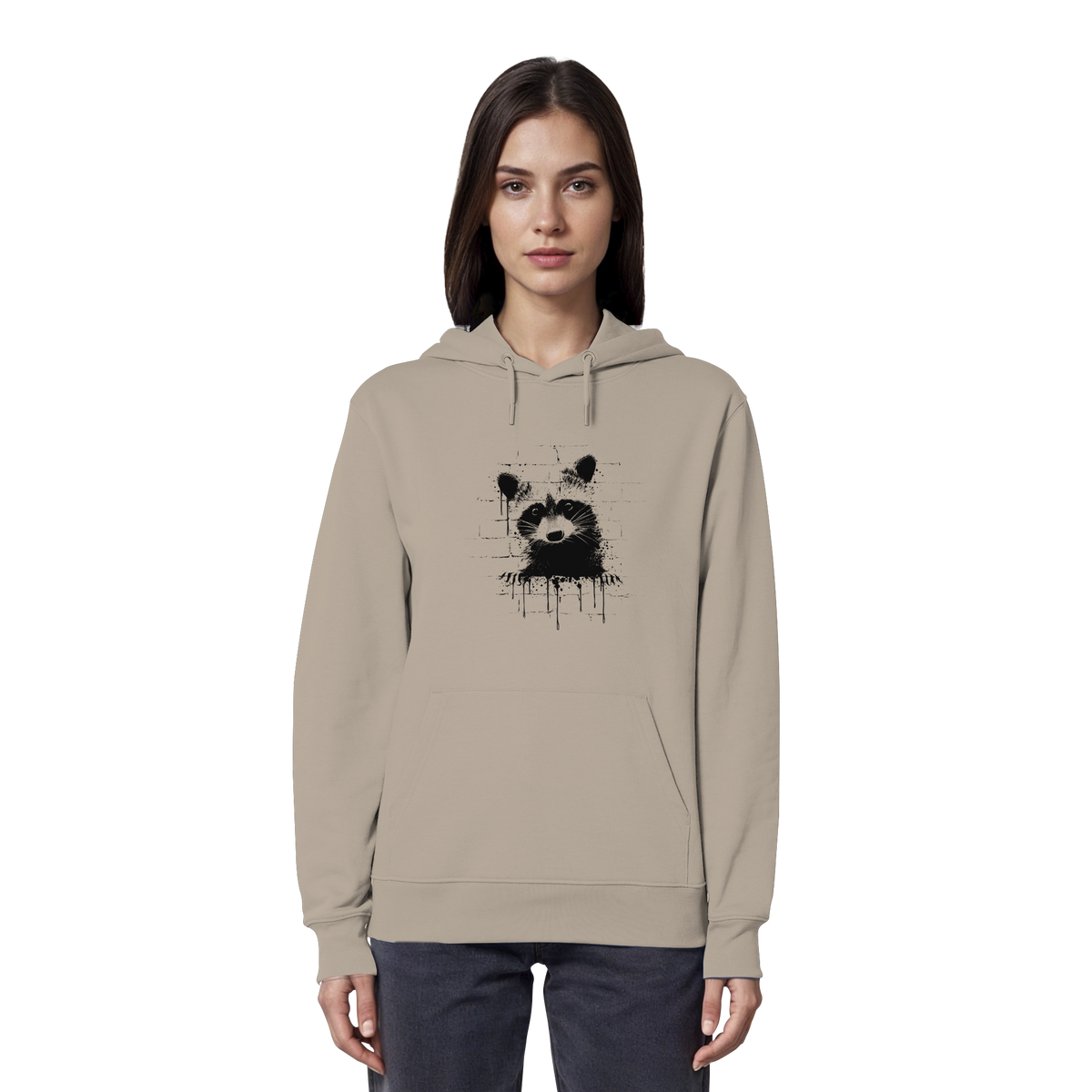 Funky Street Art Waschbär - Organic Hoodie
