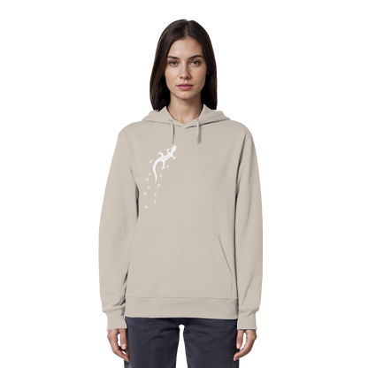Gecko Eidechse Silhouette hell - Organic Hoodie