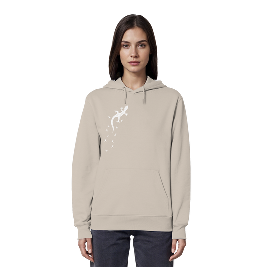 Gecko Eidechse Silhouette hell - Organic Hoodie