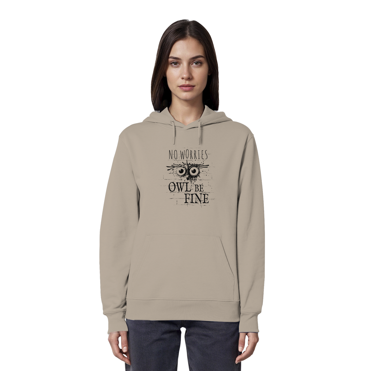 Owl Be Fine Street Art Eule - Organic Hoodie