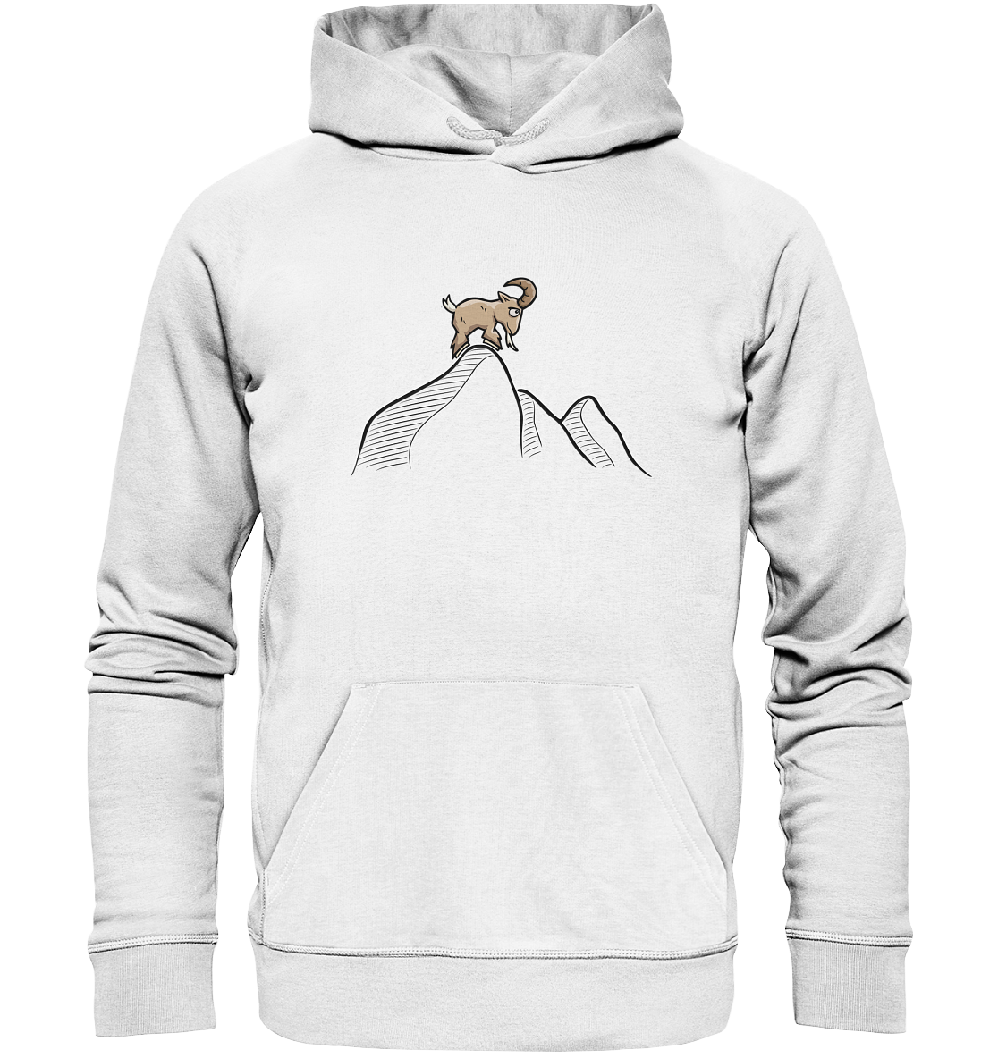 Ziegenbock in den Bergen - Organic Hoodie