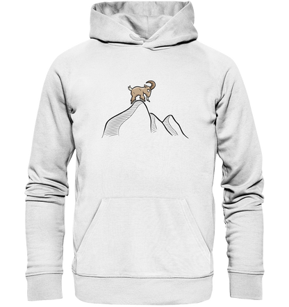 Ziegenbock in den Bergen - Organic Hoodie
