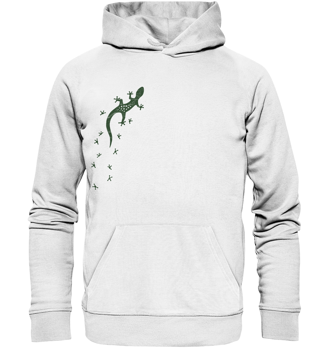 Gecko Eidechse Silhouette dunkel - Organic Hoodie