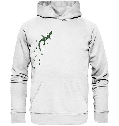 Gecko Eidechse Silhouette dunkel - Organic Hoodie