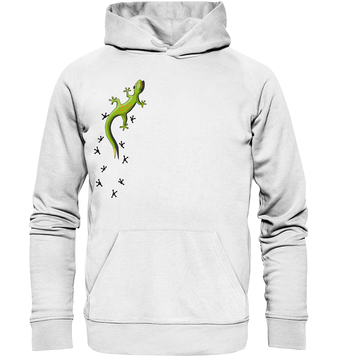 Kletternder Gecko mit Spuren - Organic Hoodie