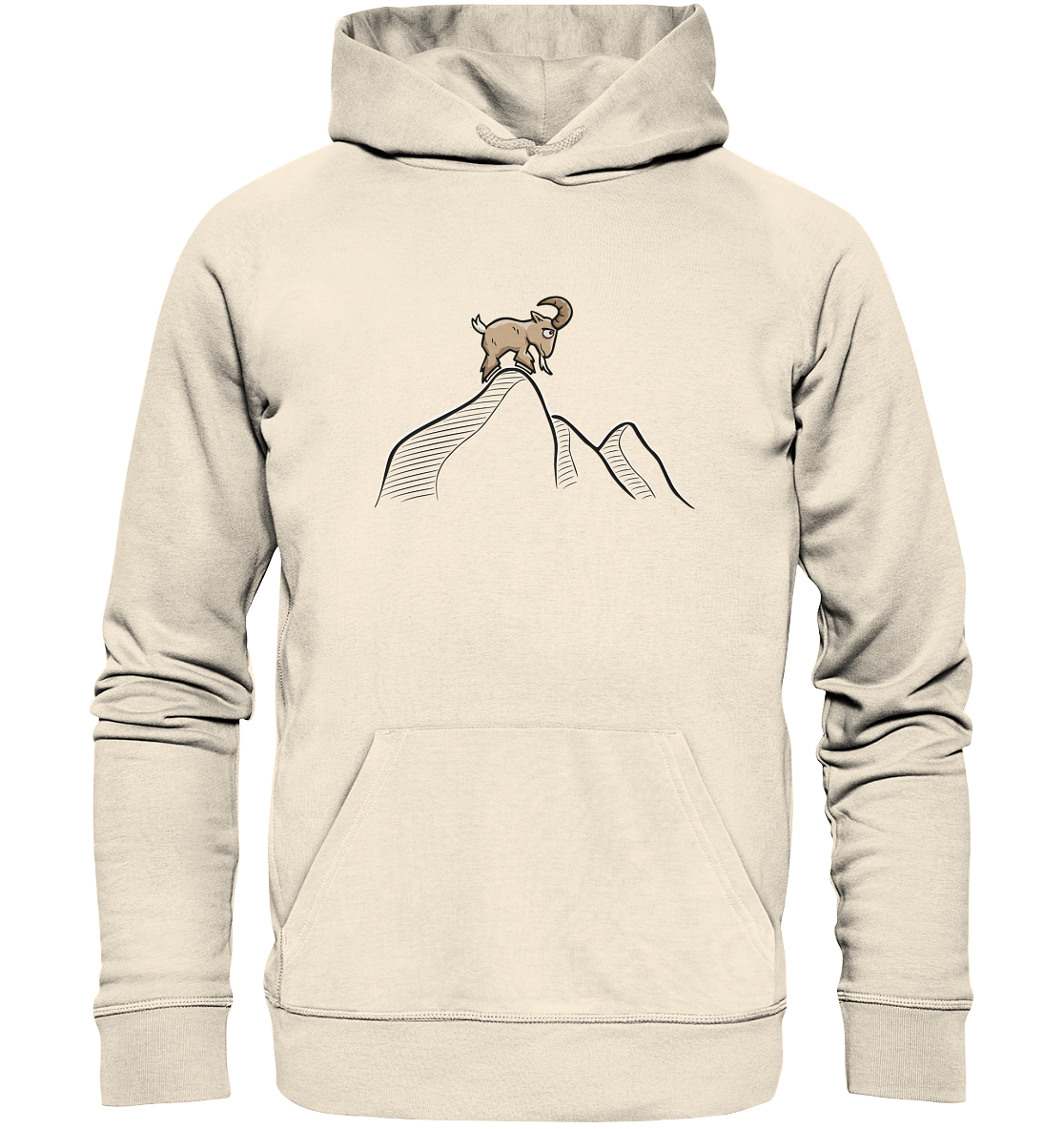 Ziegenbock in den Bergen - Organic Hoodie