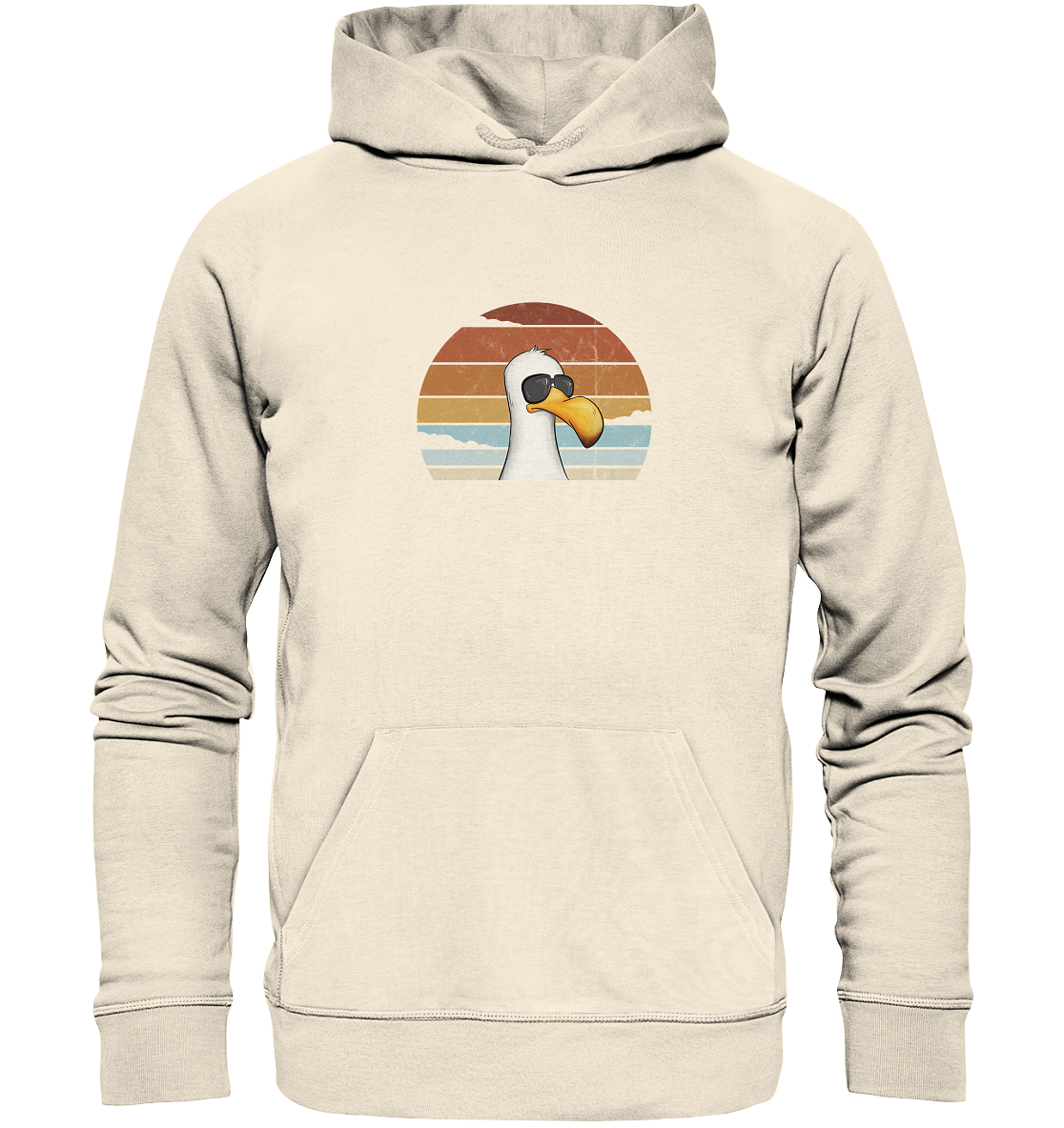 Cool lässige Retro Möwe - Organic Hoodie