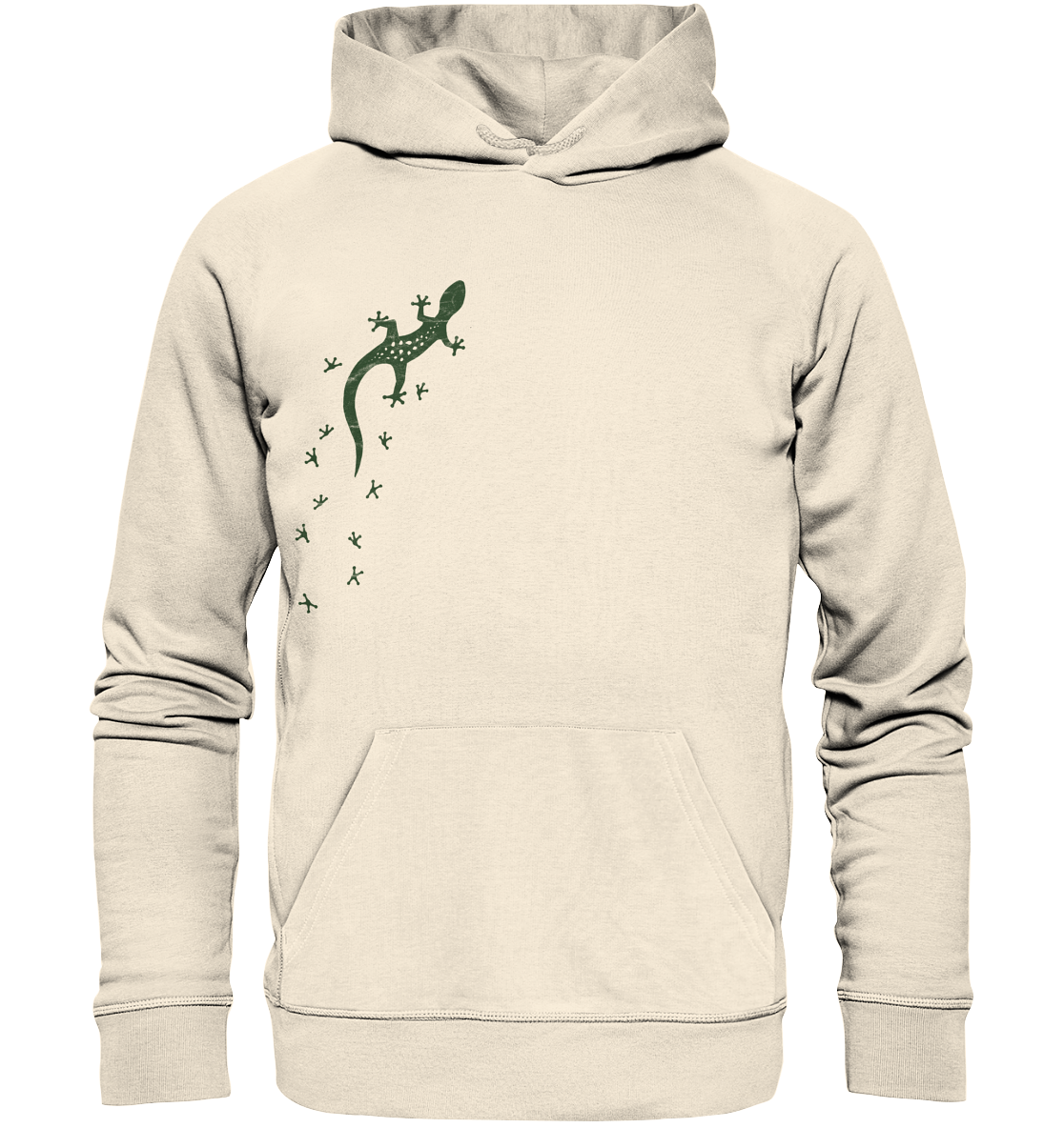Gecko Eidechse Silhouette dunkel - Organic Hoodie