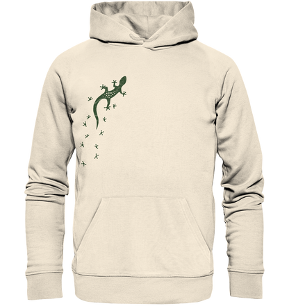 Gecko Eidechse Silhouette dunkel - Organic Hoodie