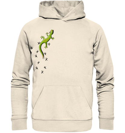 Kletternder Gecko mit Spuren - Organic Hoodie