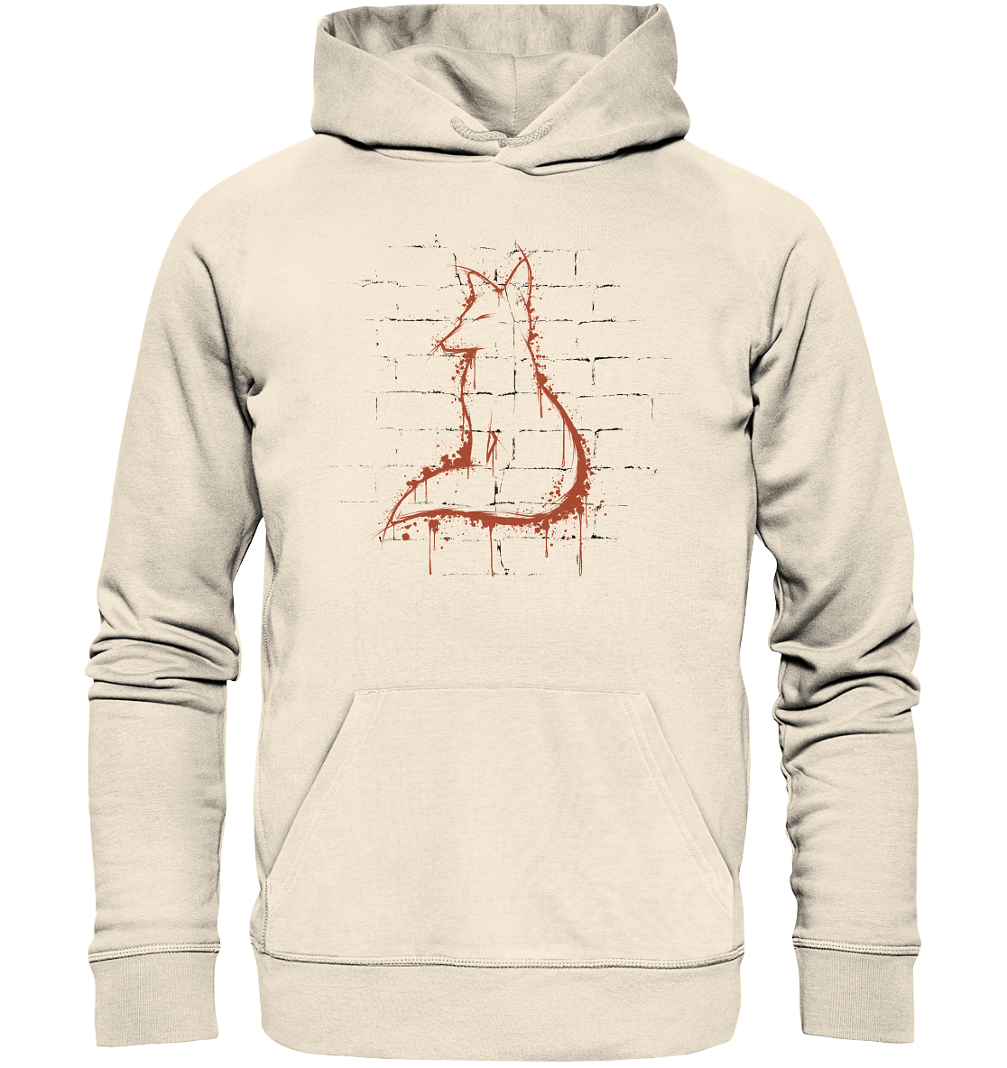 Street Art Fuchs Silhouette - Organic Hoodie
