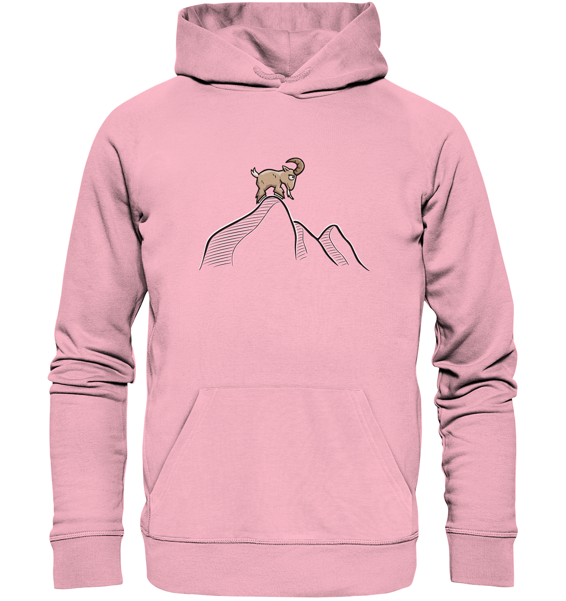 Ziegenbock in den Bergen - Organic Hoodie