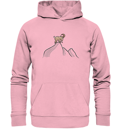 Ziegenbock in den Bergen - Organic Hoodie