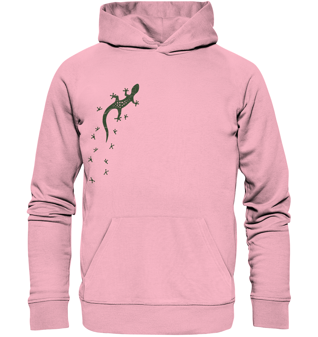 Gecko Eidechse Silhouette dunkel - Organic Hoodie