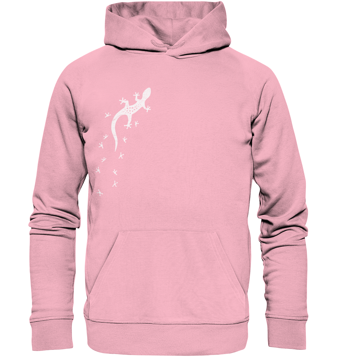 Gecko Eidechse Silhouette hell - Organic Hoodie