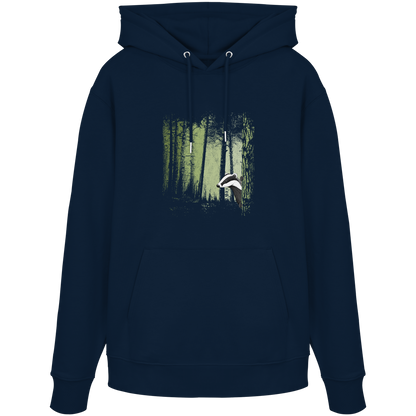 frecher Dachs im Zwielicht Wald - Organic Hoodie