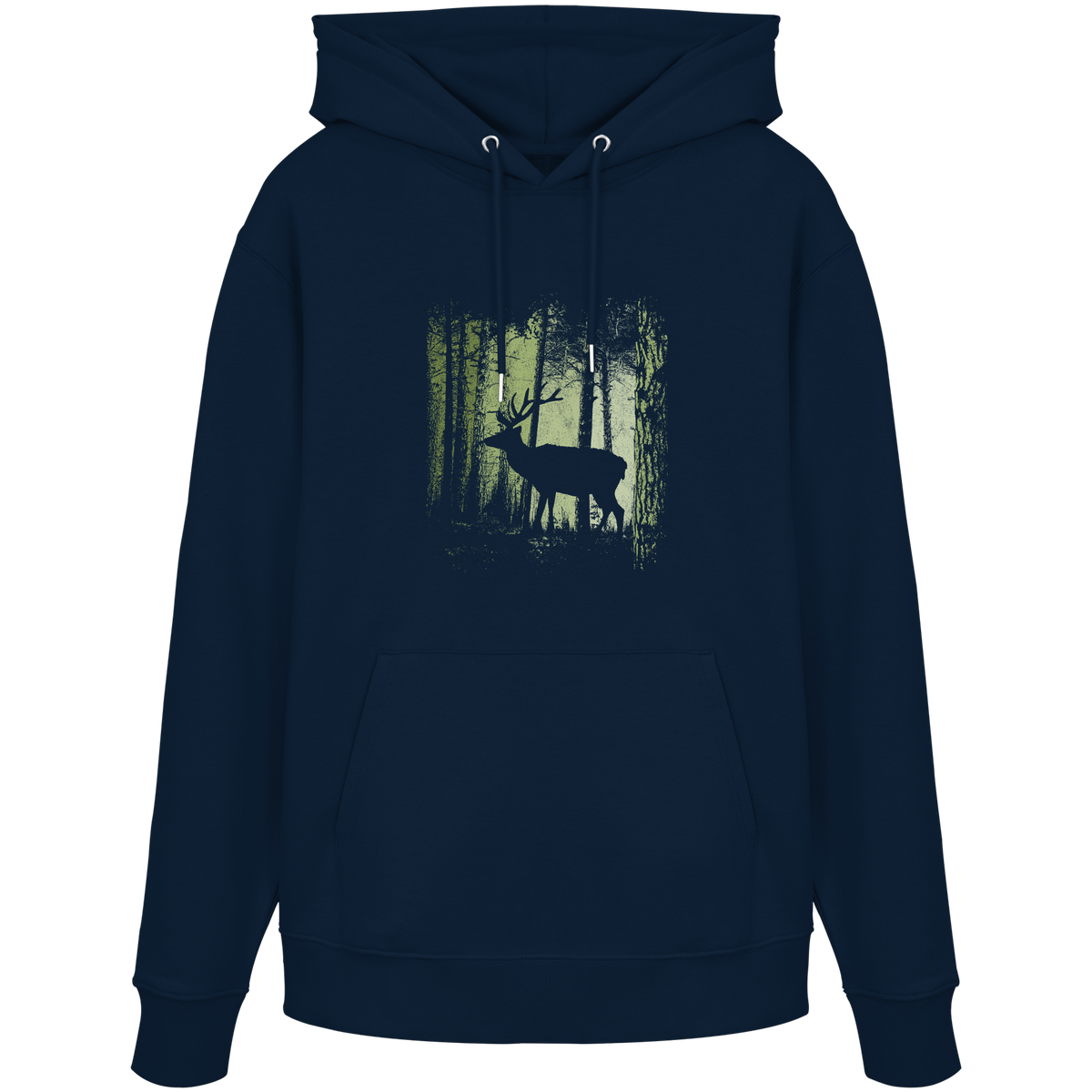 Hirsch im Zwielicht Wald - Organic Hoodie