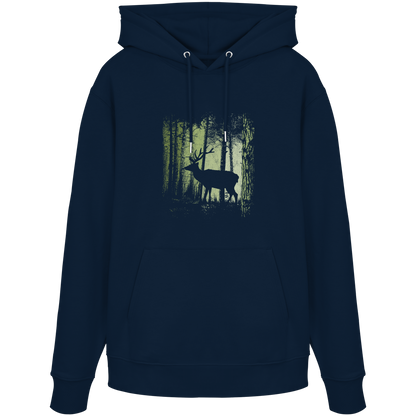Hirsch im Zwielicht Wald - Organic Hoodie