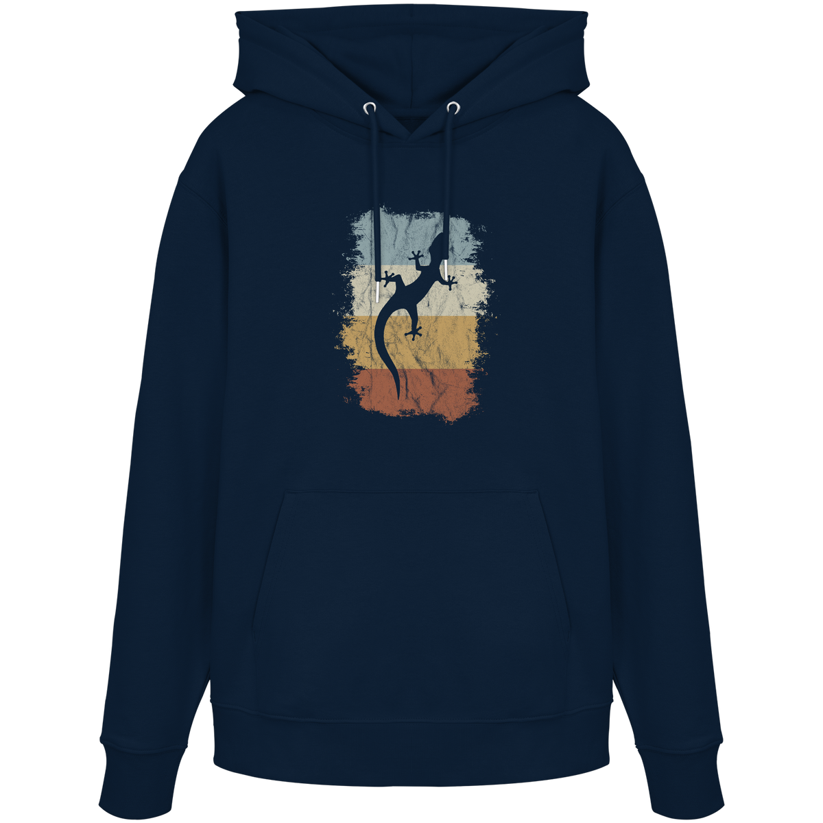 Retro Gecko Salamander Silhouette - Organic Hoodie