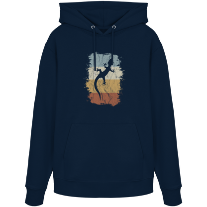 Retro Gecko Salamander Silhouette - Organic Hoodie