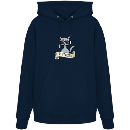 Stay Pawsitive Bleib lässig Hipster Katze - Organic Hoodie