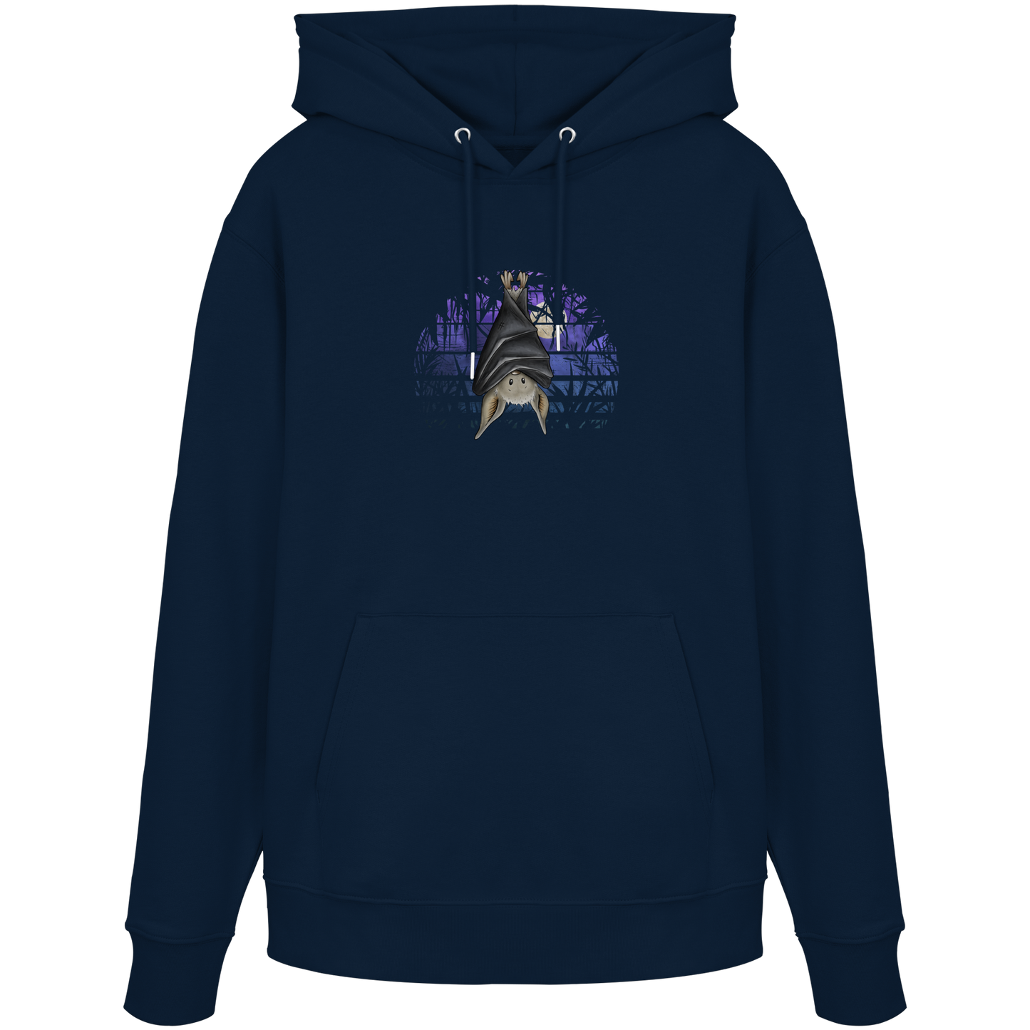 Fledermaus in blauer Nacht - Organic Hoodie