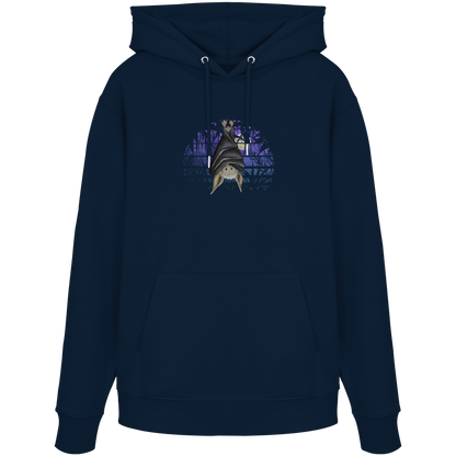 Fledermaus in blauer Nacht - Organic Hoodie