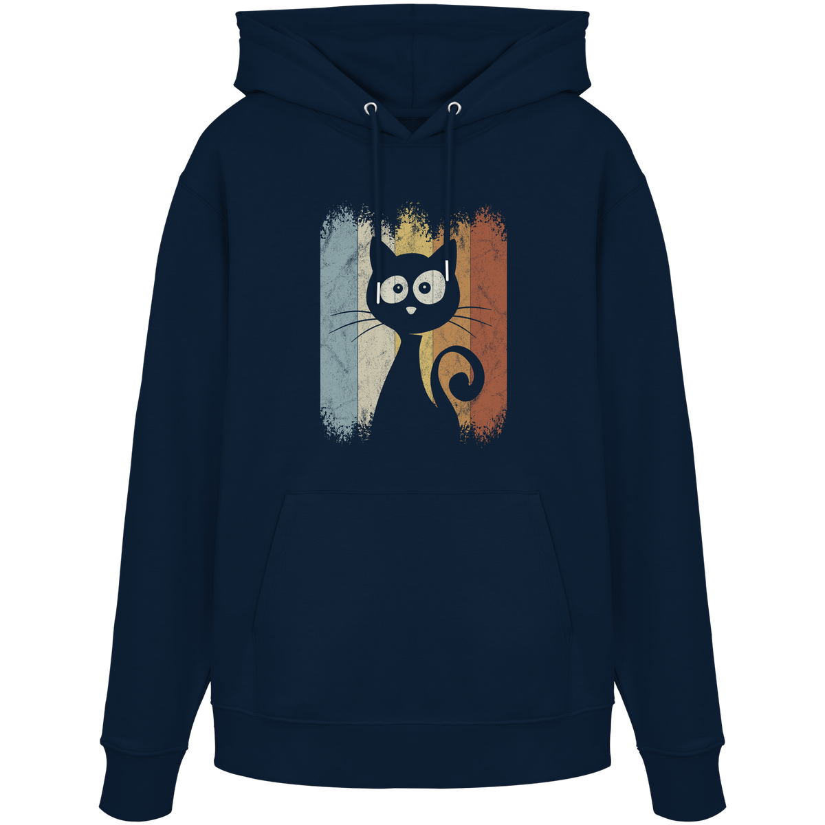Retro Katze Silhouette - Organic Hoodie