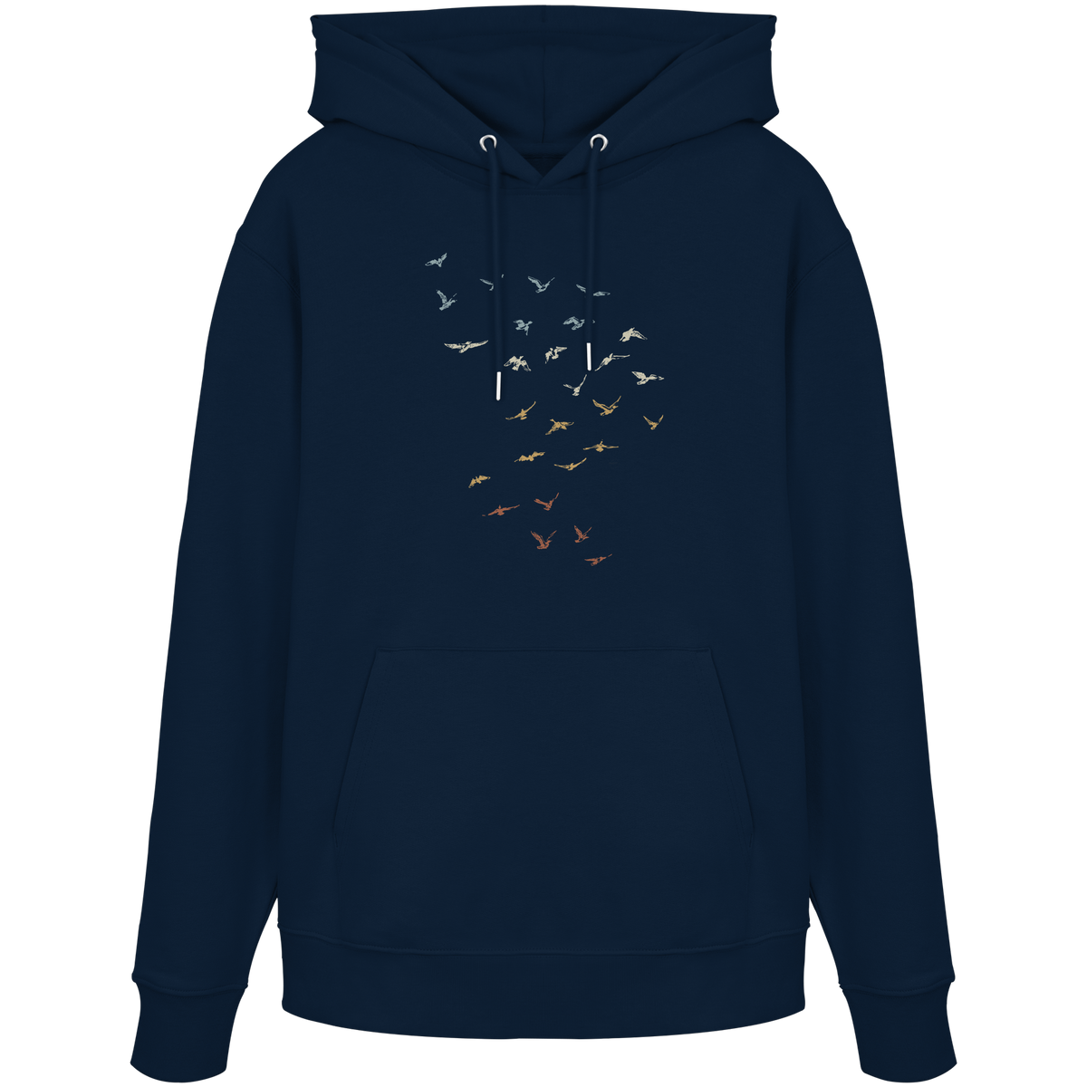 Retro Vogel Schwarm - Organic Hoodie
