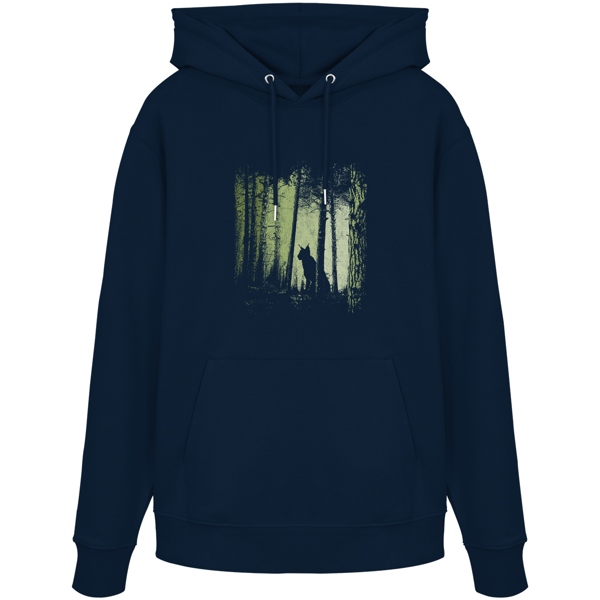Luchs Wildkatze im Zwielicht Wald - Organic Hoodie