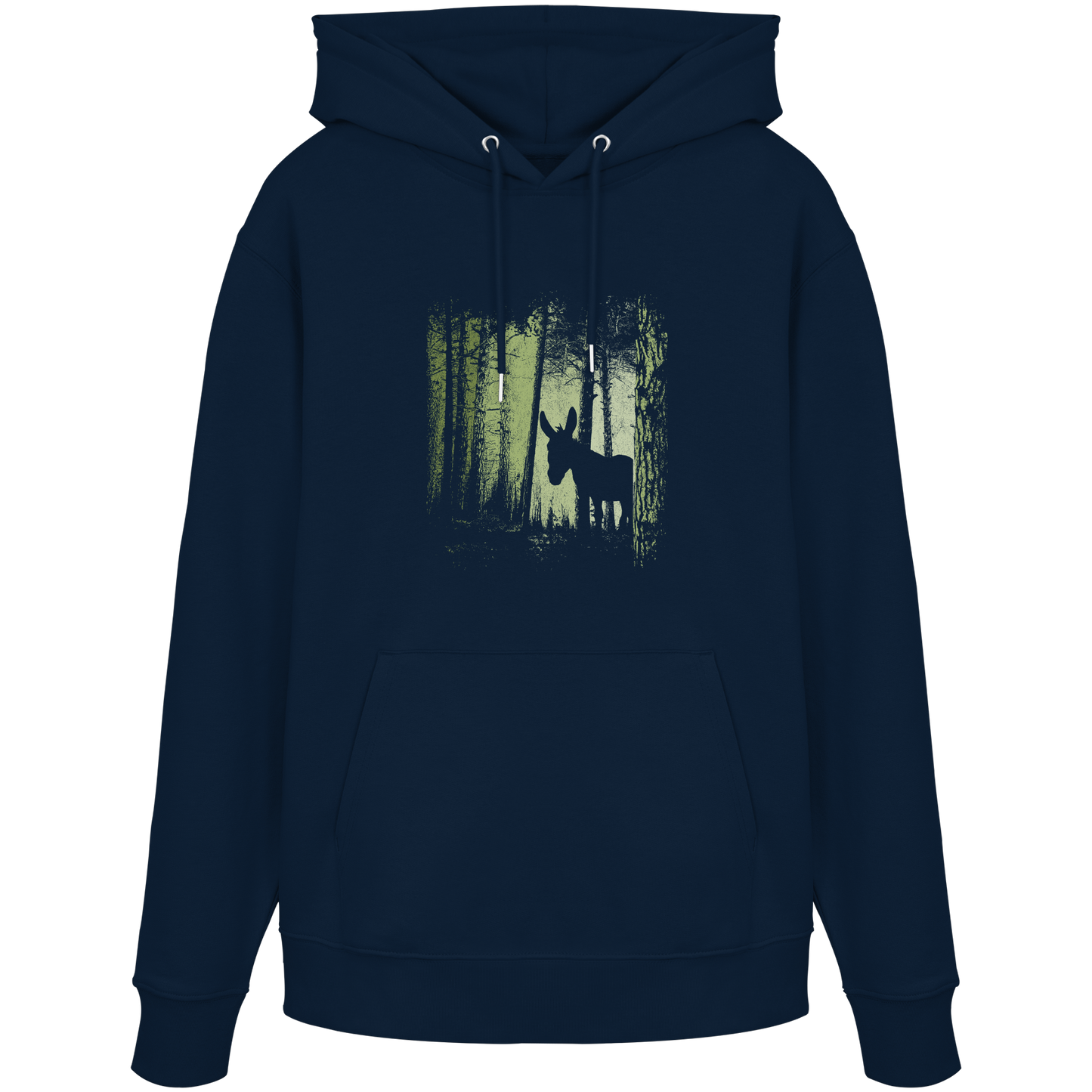 Esel im Zwielicht-Wald - Organic Hoodie