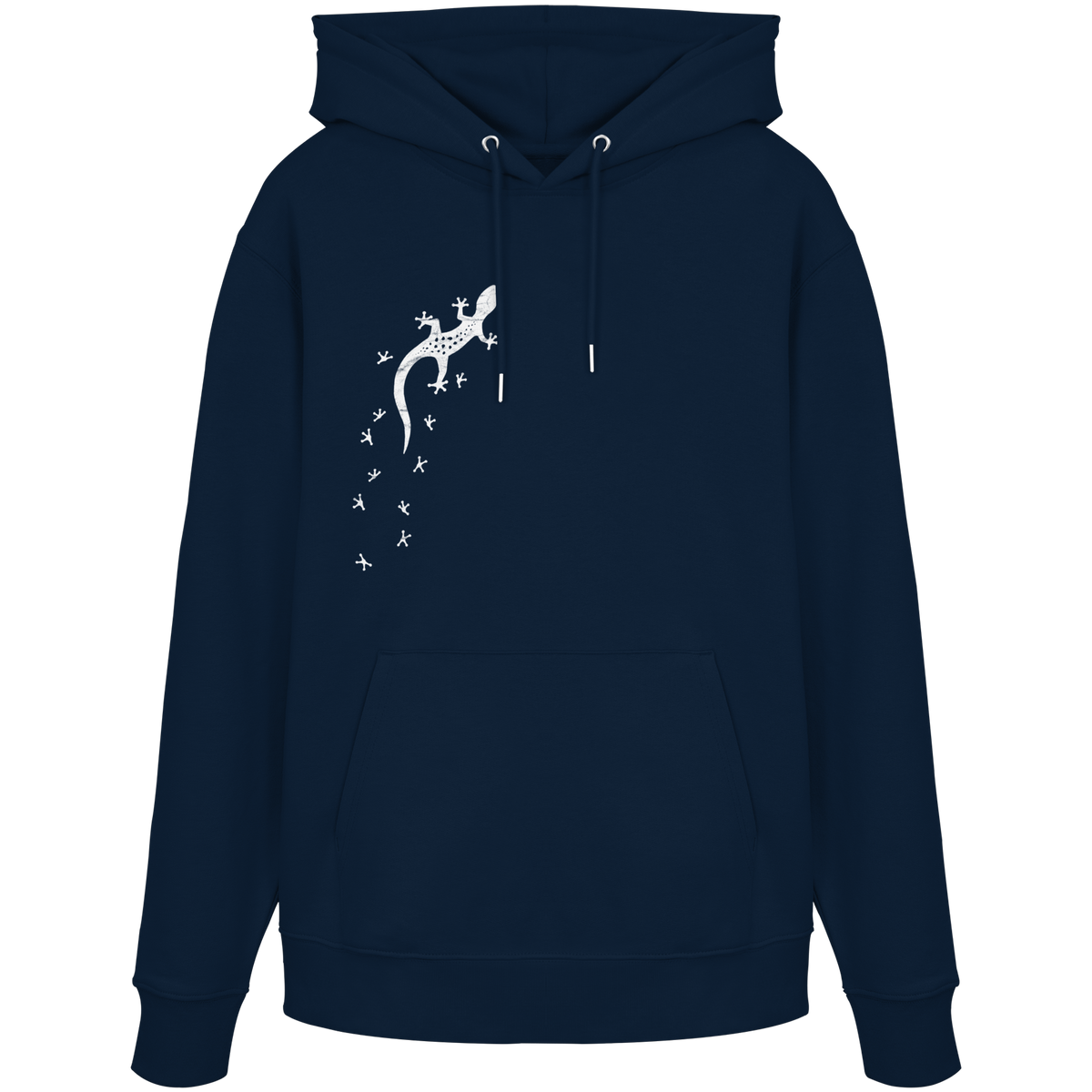 Gecko Eidechse Silhouette hell - Organic Hoodie