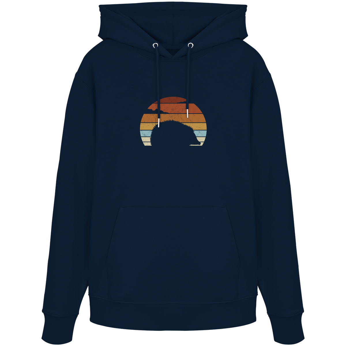 Retro Igel Silhouette im Sonnenuntergang - Organic Hoodie