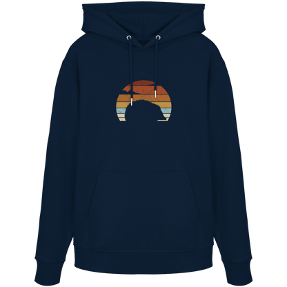 Retro Igel Silhouette im Sonnenuntergang - Organic Hoodie