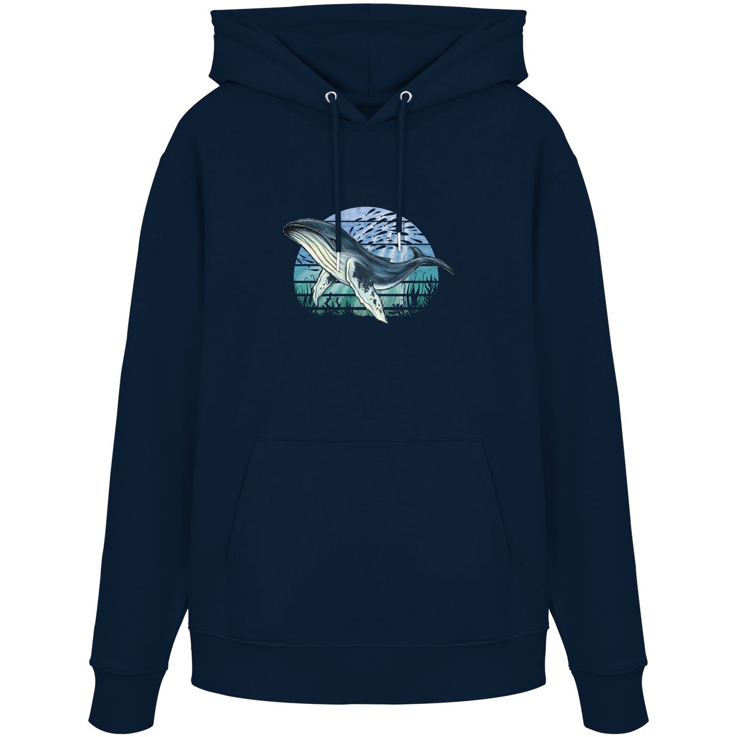 Retro Unterwasser Buckelwal - Organic Hoodie