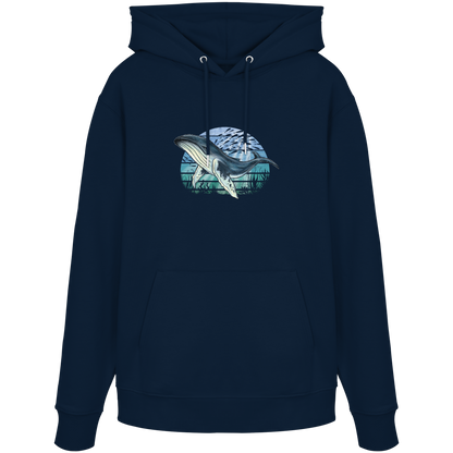 Retro Unterwasser Buckelwal - Organic Hoodie