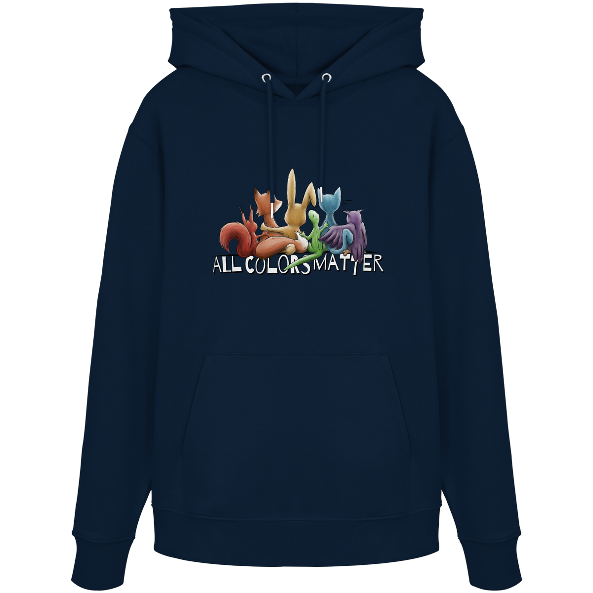 All Colors Matter! Regenbogen Tiere für Vielfalt - Organic Hoodie