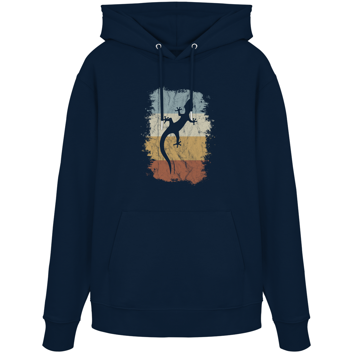 Retro Gecko Salamander Silhouette - Organic Hoodie