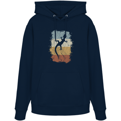 Retro Gecko Salamander Silhouette - Organic Hoodie