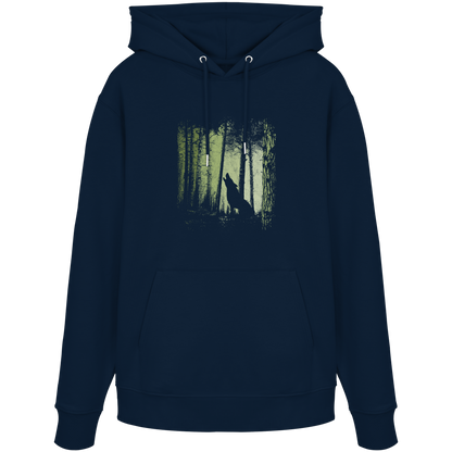 Einsamer Wolf im Zwielicht Wald  - Organic Hoodie