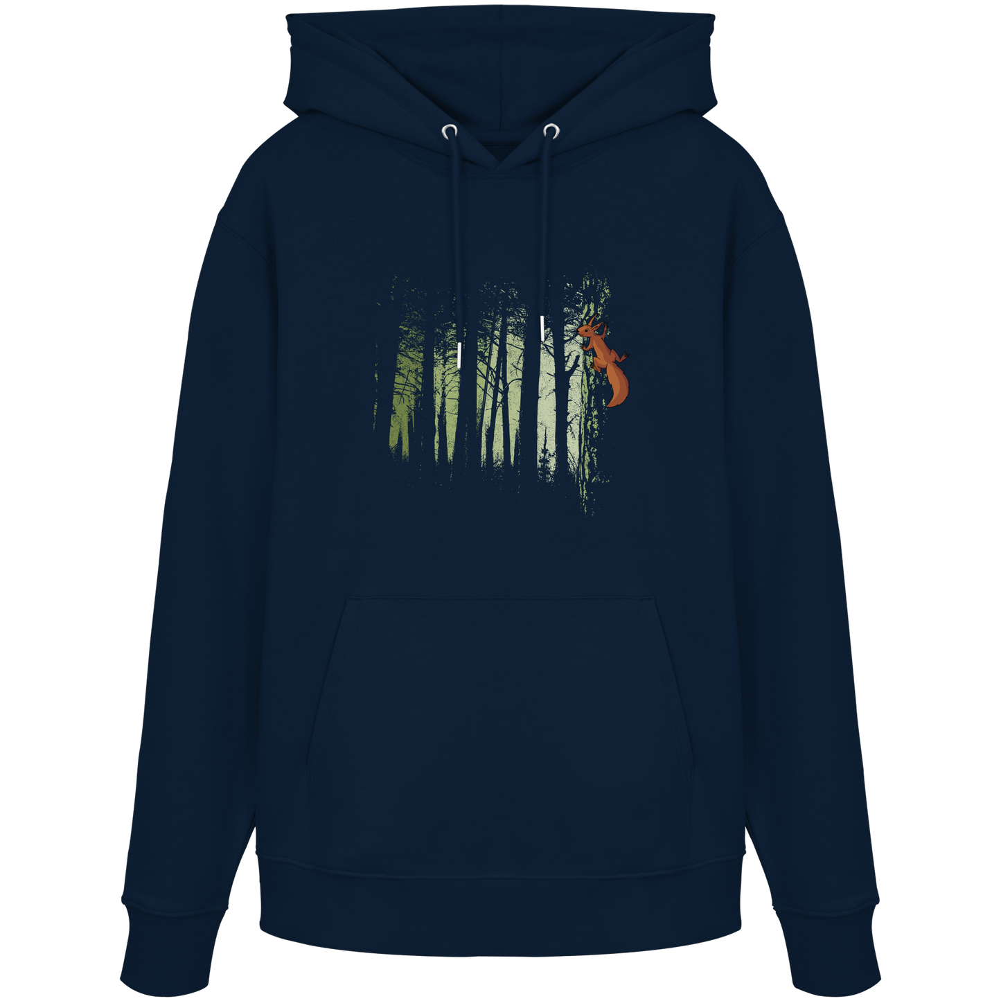 Eichhörnchen im Zwielicht-Wald - Organic Hoodie